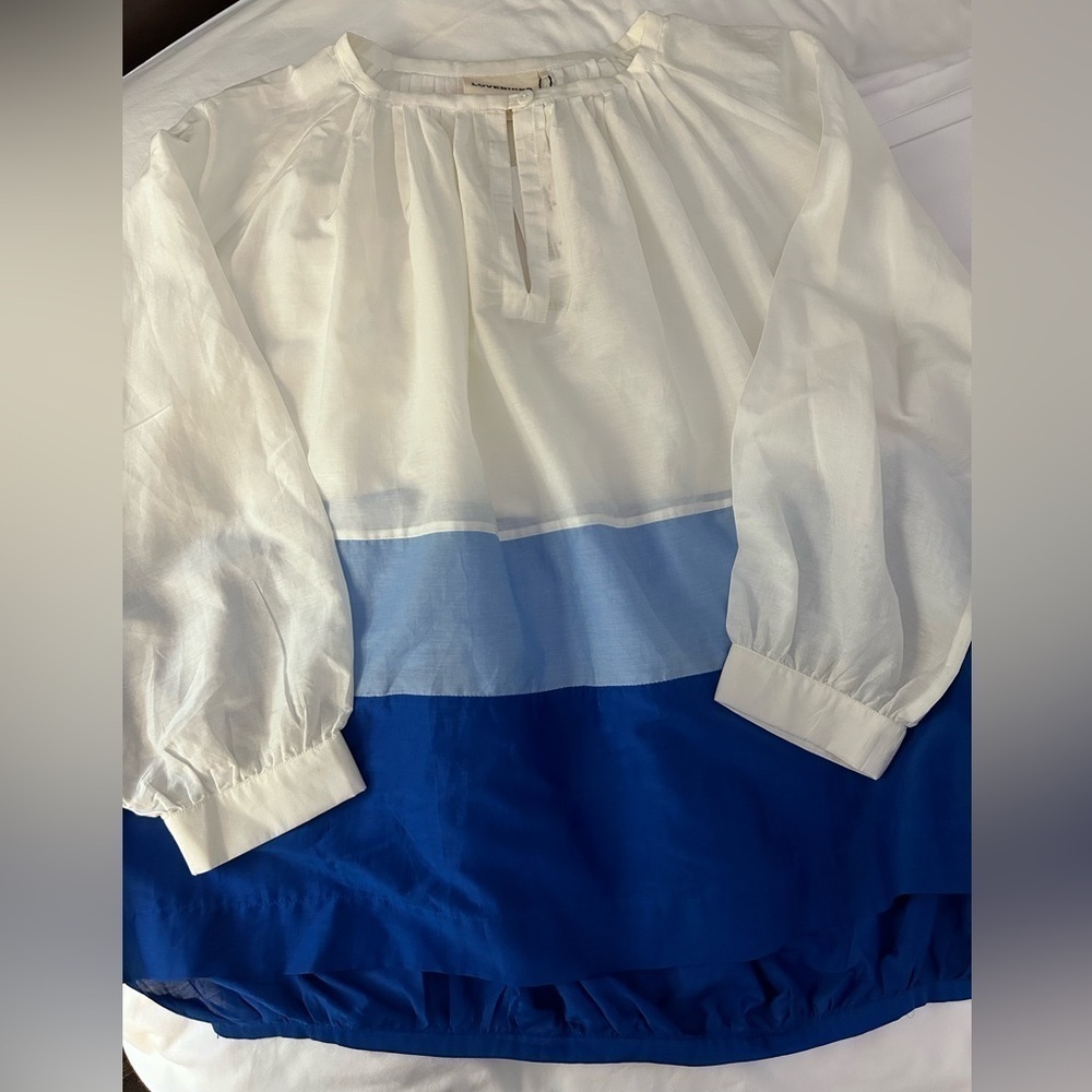 Lovebirds silk blend top